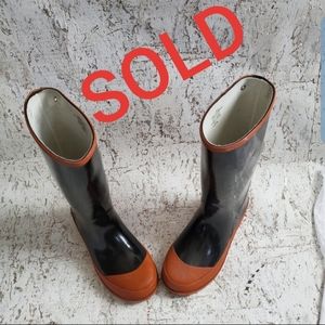 Black / orange Rain boots